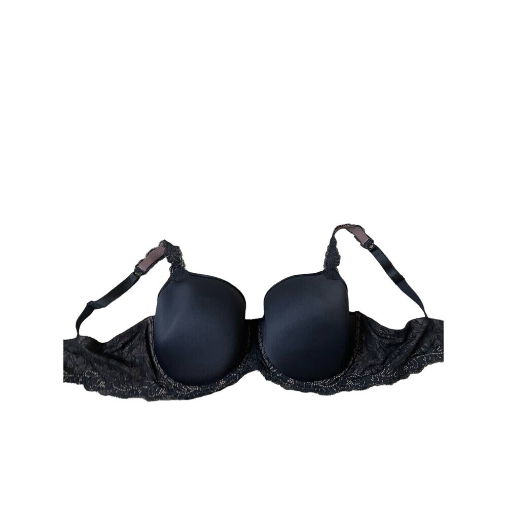 Wacoal 38DD black bra lace overlay pushup underwire sexy plus size